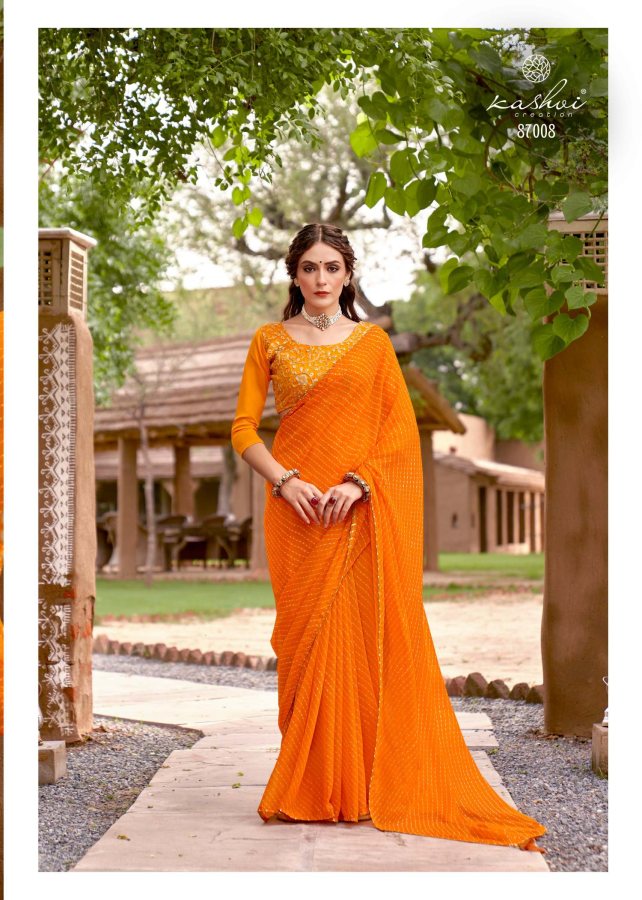 Kashvi Arya New Designer Fancy Wear Georgette Saree Collection